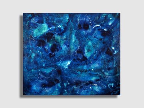 LORENZO VISCIDI BLUER, Provenienza astrale destino celeste, cm 130 x 110, inchiostri e resine su tela, 2020