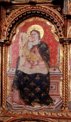 19 - Polittico di Battista da Vicenza, particolare della Madonna in trono con Gesù bambino